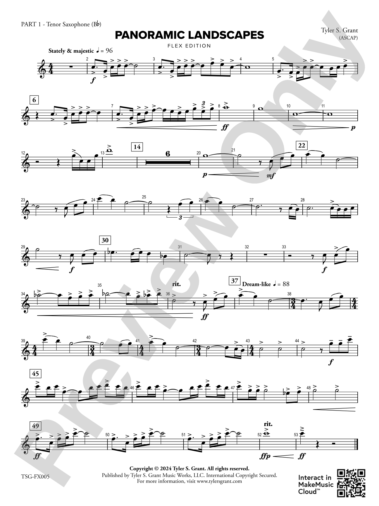 Panoramic Landscapes: Part 1 - Tenor Saxophone