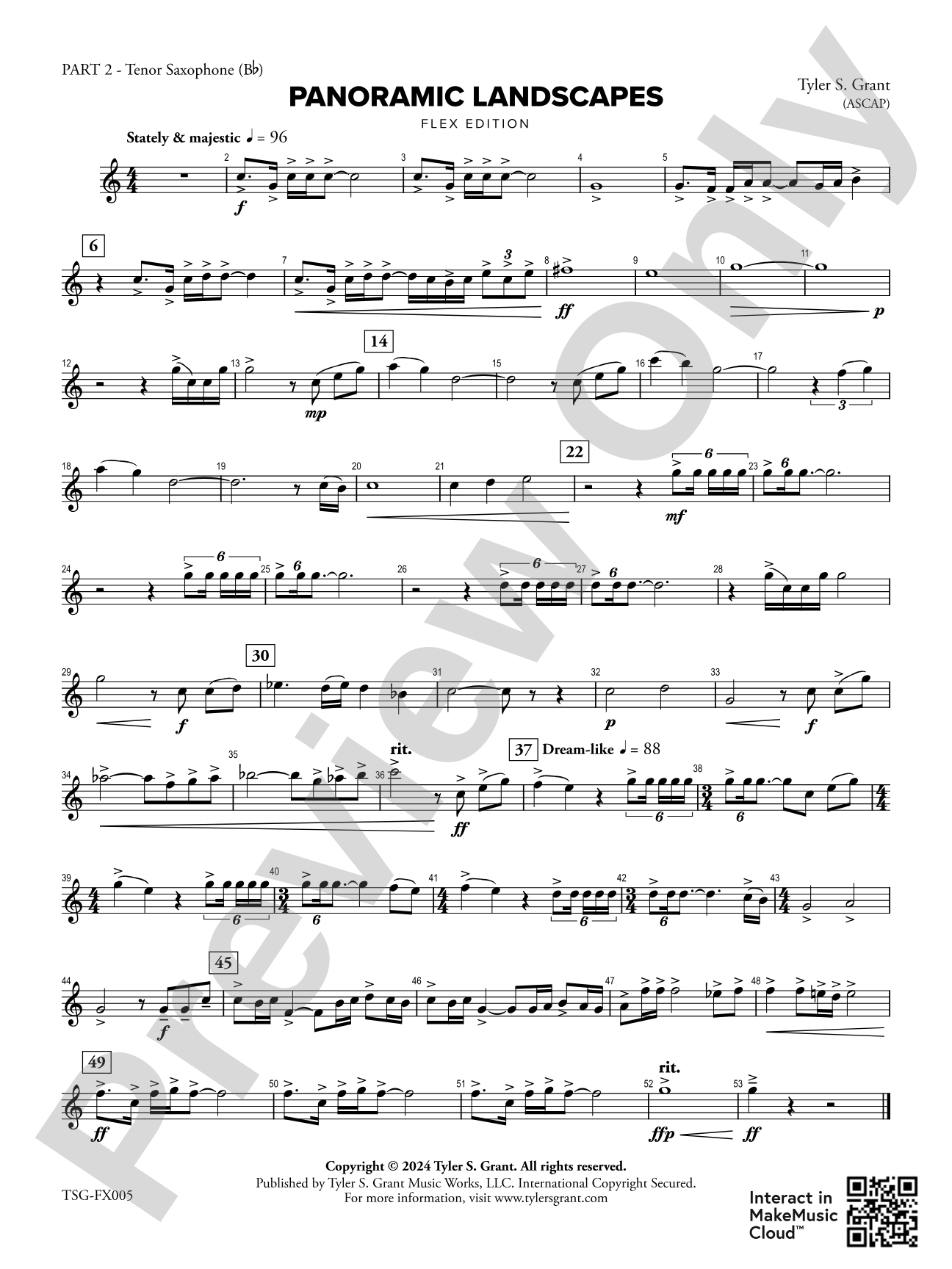 Panoramic Landscapes: Part 2 - Tenor Saxophone