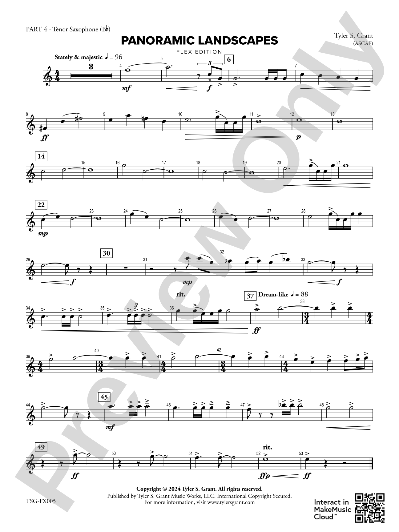 Panoramic Landscapes: Part 4 - Tenor Saxophone