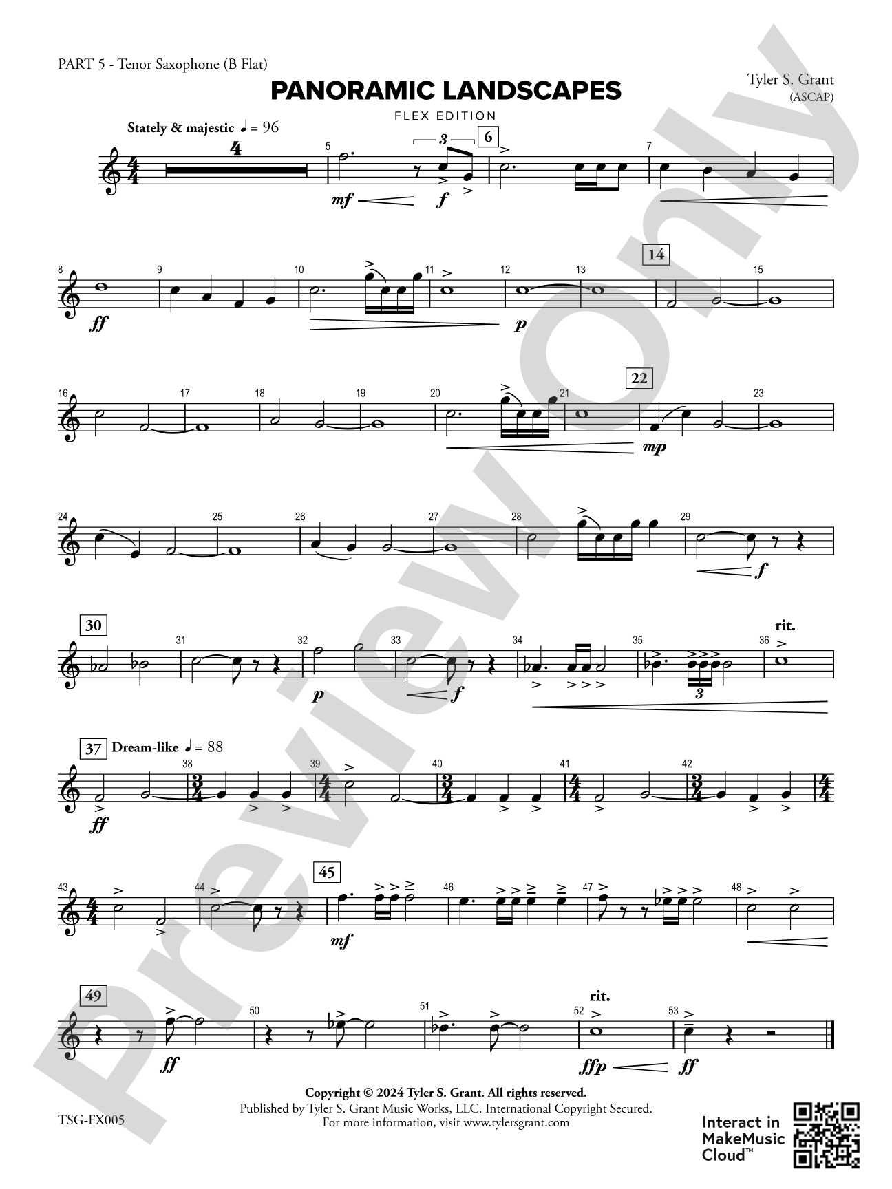 Panoramic Landscapes: Part 5 - Tenor Saxophone