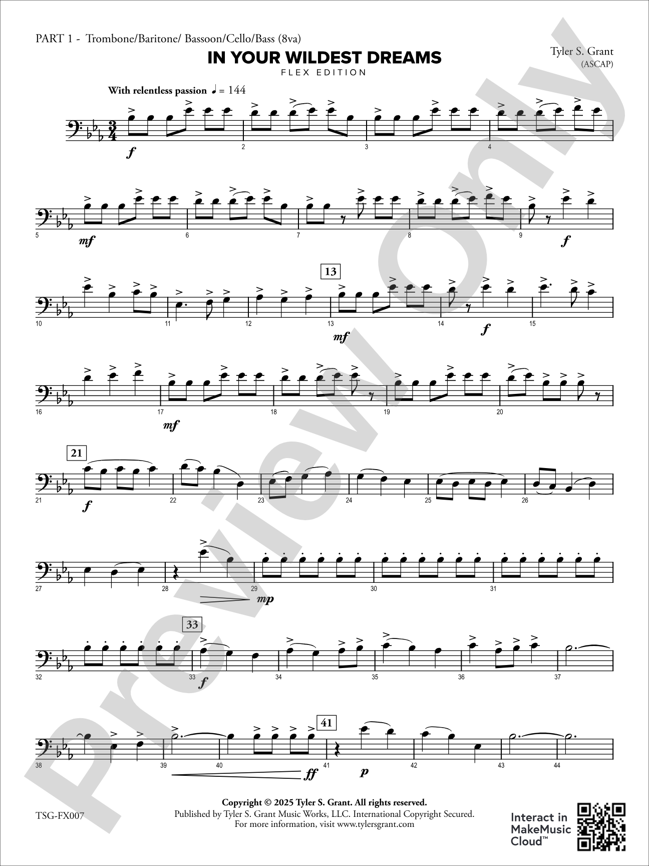 In Your Wildest Dreams: Part 1 - Trombone/Baritone/Bassoon/Cello/Bass (8va)