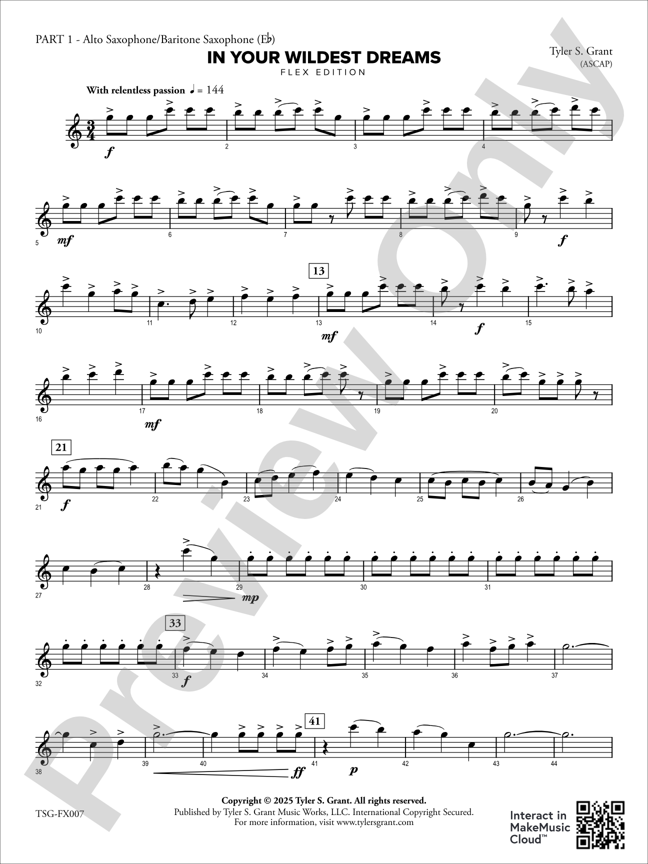 In Your Wildest Dreams: Part 1 - Alto Saxophone/Baritone Saxophone (E-flat)