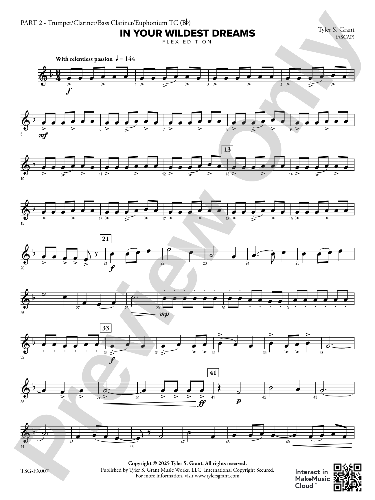 In Your Wildest Dreams: Part 2 - Trumpet/Clarinet/Bass Clarinet/Euphonium T.C. (B-flat)