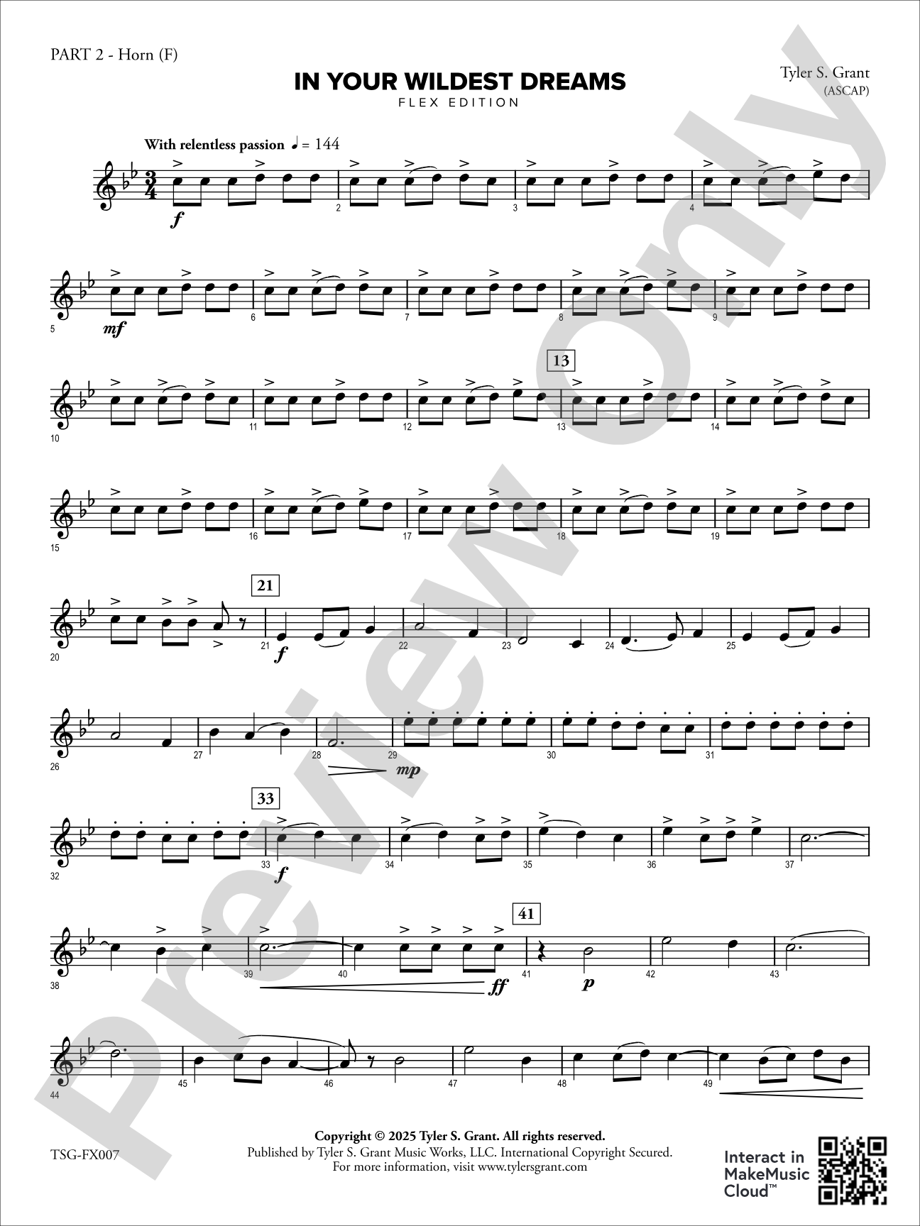 In Your Wildest Dreams: Part 2 - Horn in F