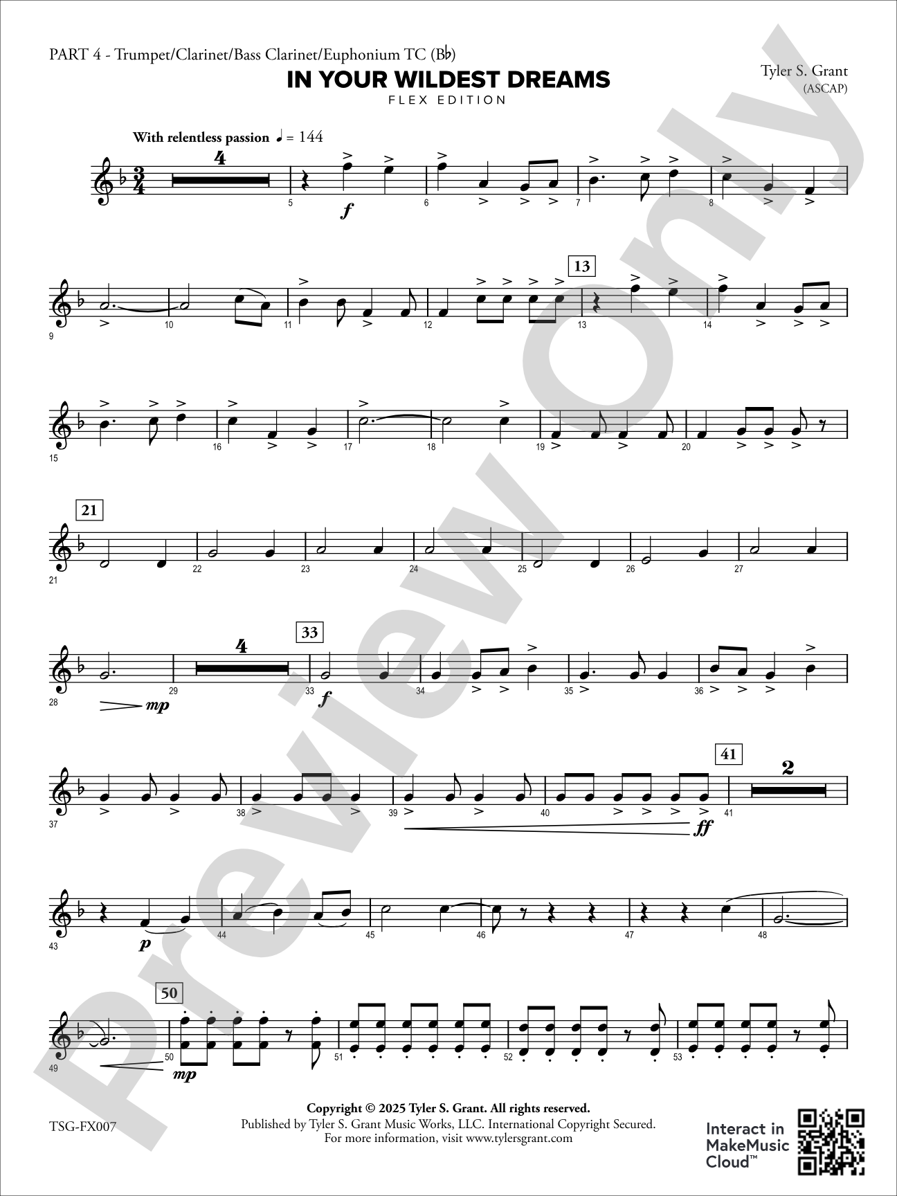 In Your Wildest Dreams: Part 4 - Trumpet/Clarinet/Bass Clarinet/Euphonium T.C. (B-flat)