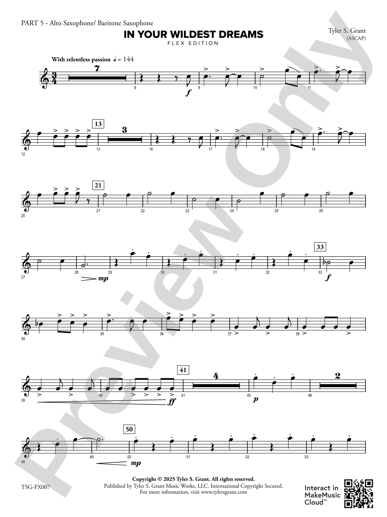 In Your Wildest Dreams: Part 5 - Alto Saxophone/Baritone Saxophone (E-flat)