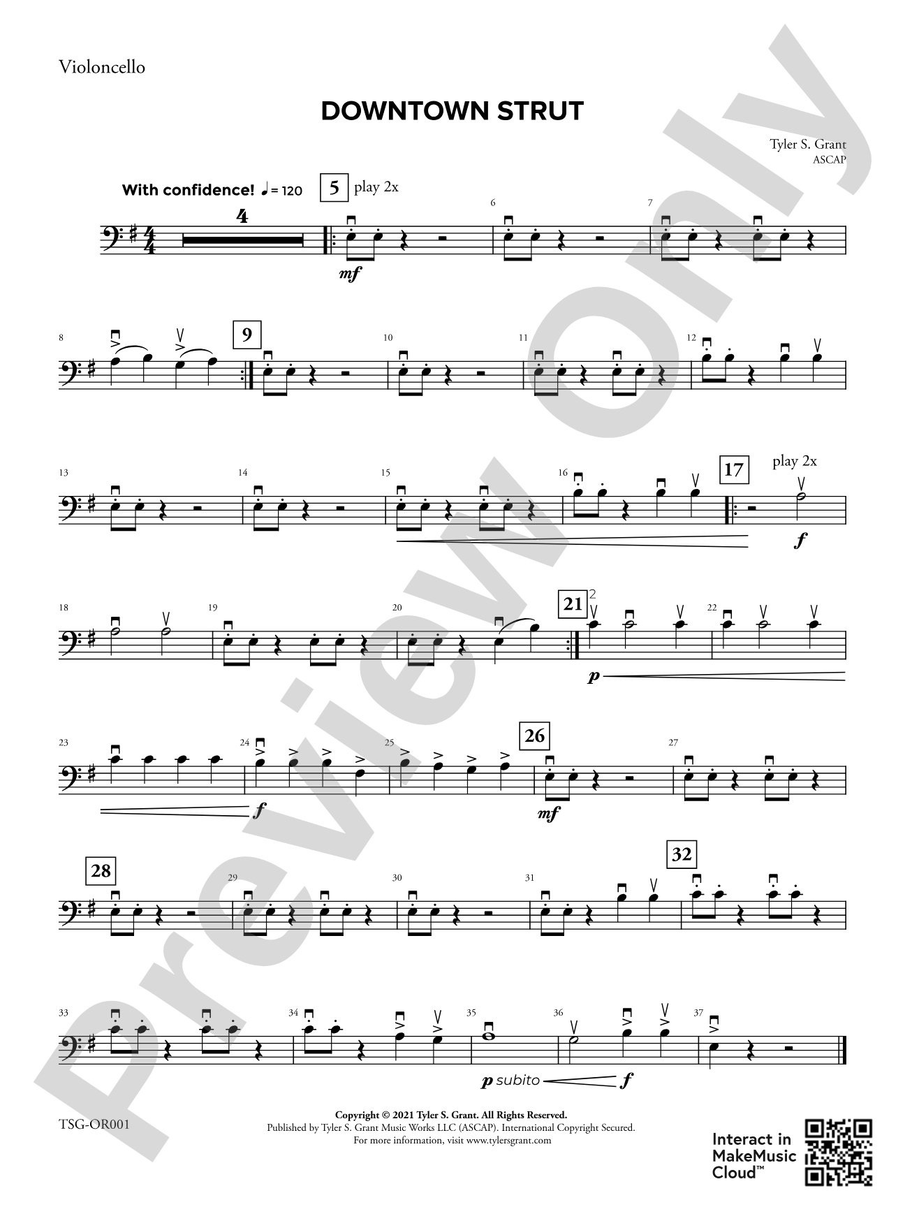 Downtown Strut: Violoncello