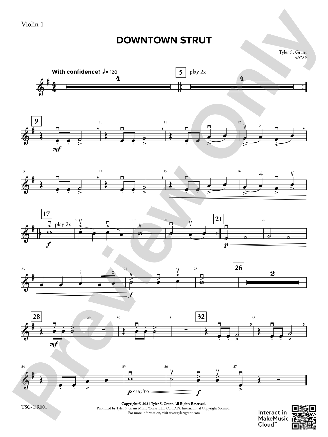 Downtown Strut: 1st Violin