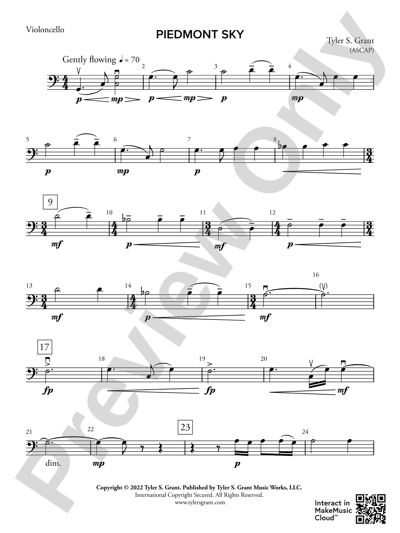 Piedmont Sky: Violoncello