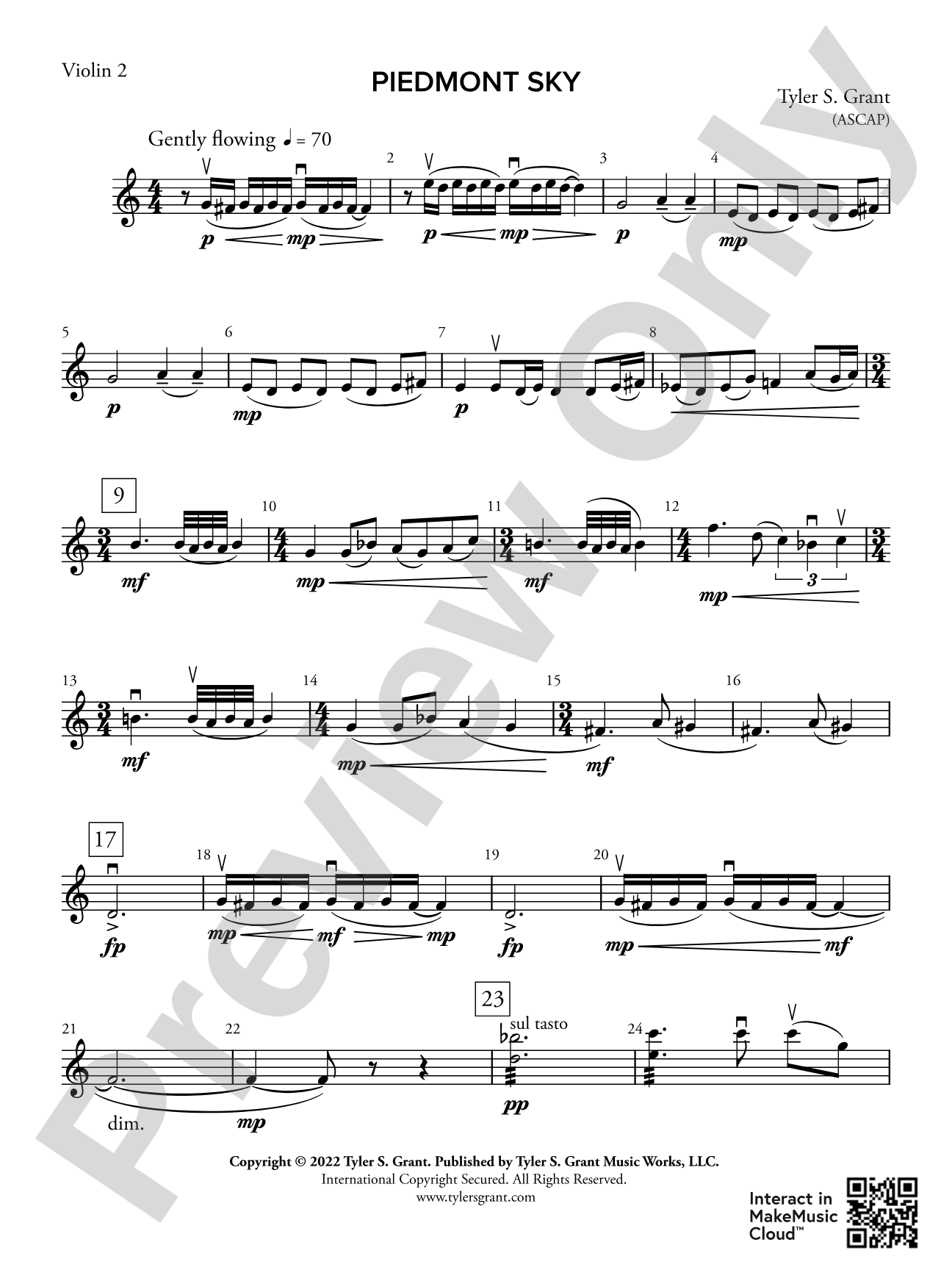 Piedmont Sky: 2nd Violin