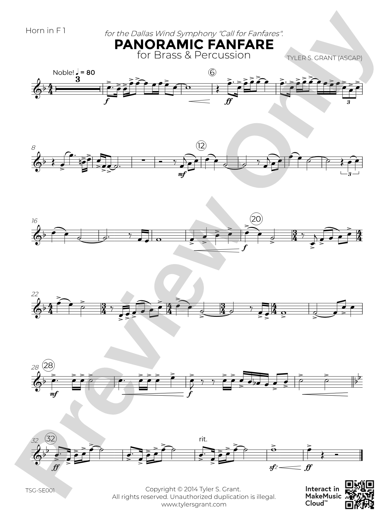 Panoramic Fanfare: 1st F Horn