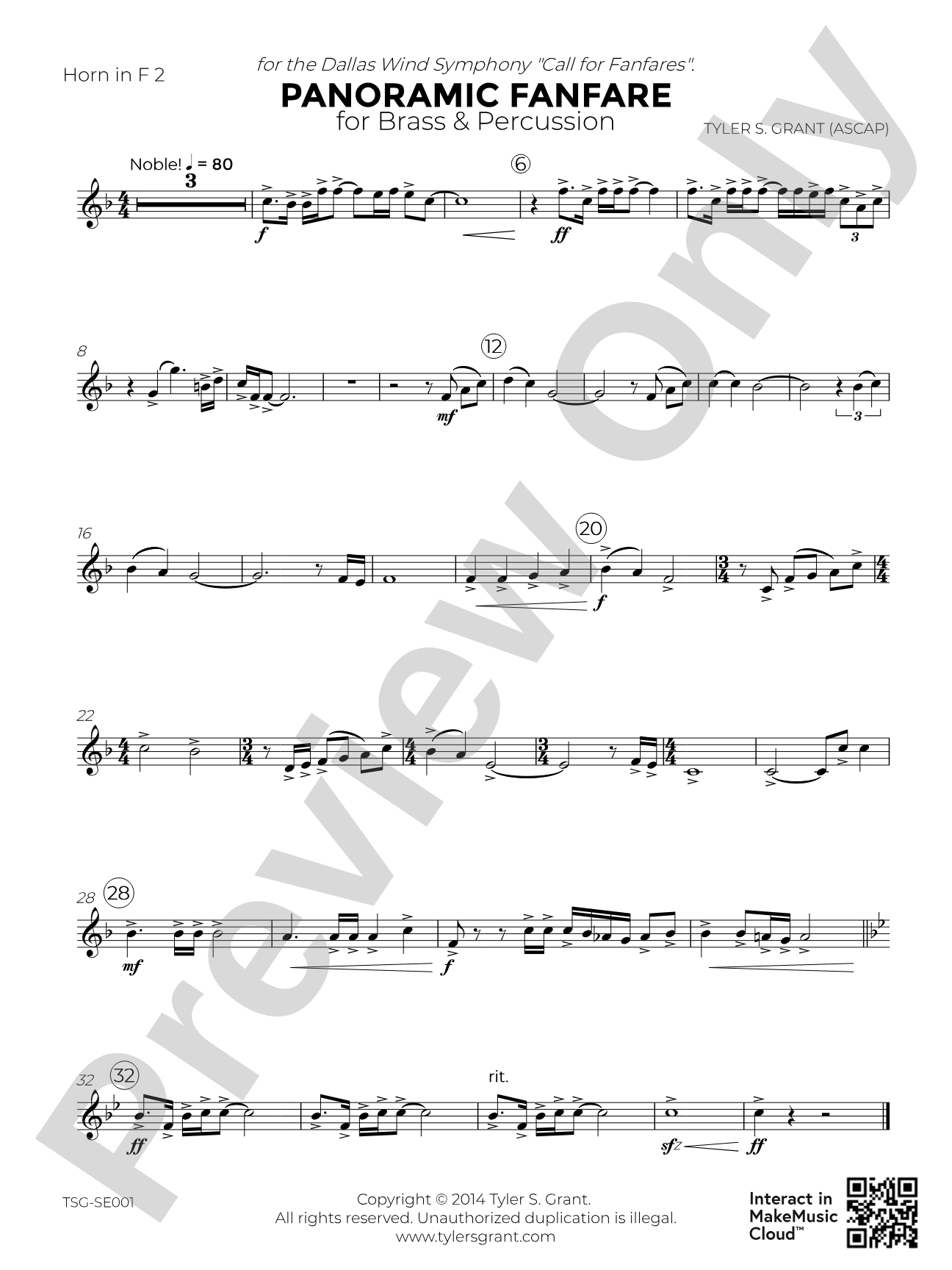 Panoramic Fanfare: 2nd F Horn