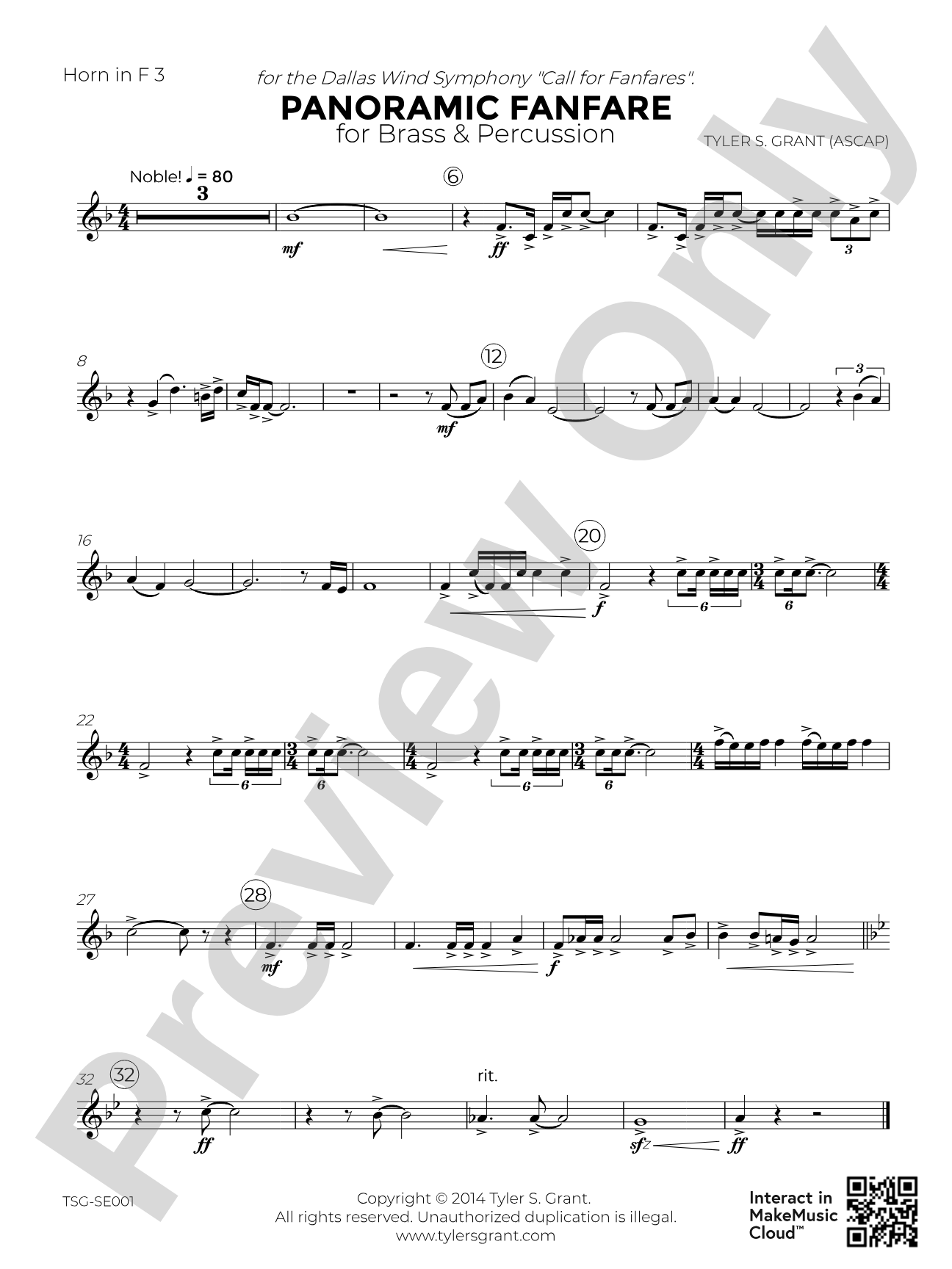 Panoramic Fanfare: 3rd F Horn