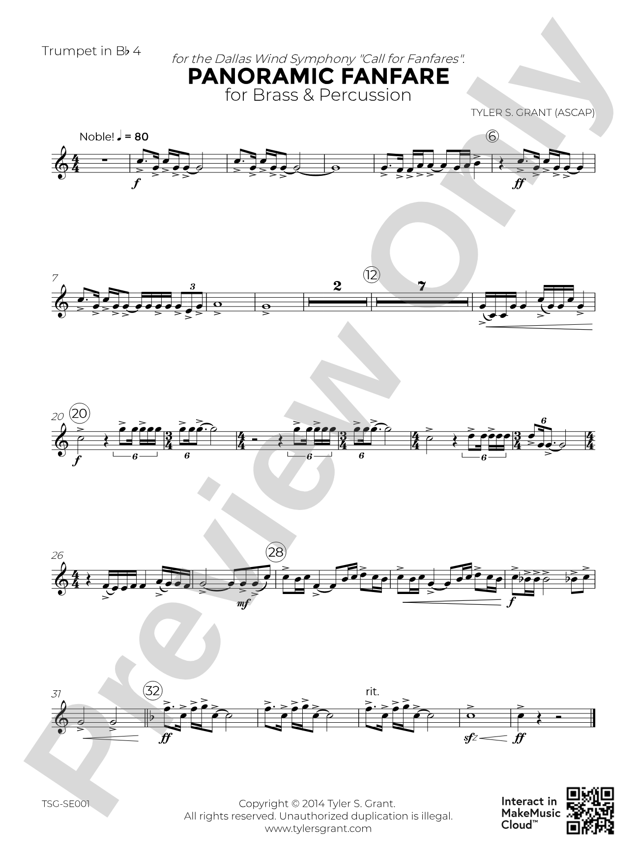 Panoramic Fanfare: 4th B-flat Trumpets