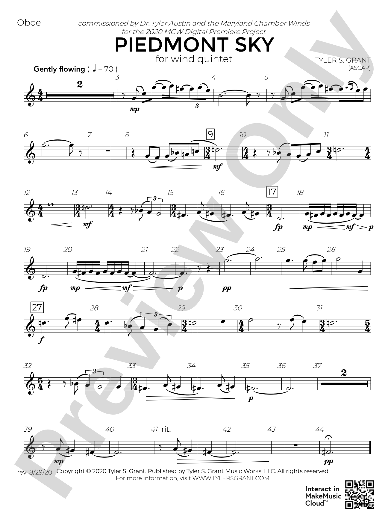 Piedmont Sky: Oboe
