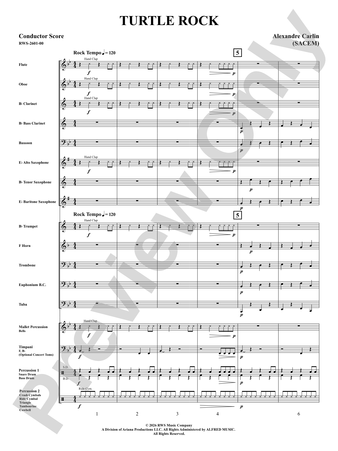 Turtle Rock: Concert Band Conductor Score & Parts