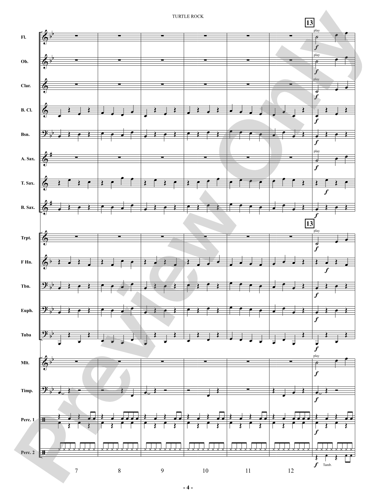 Turtle Rock: Concert Band Conductor Score & Parts