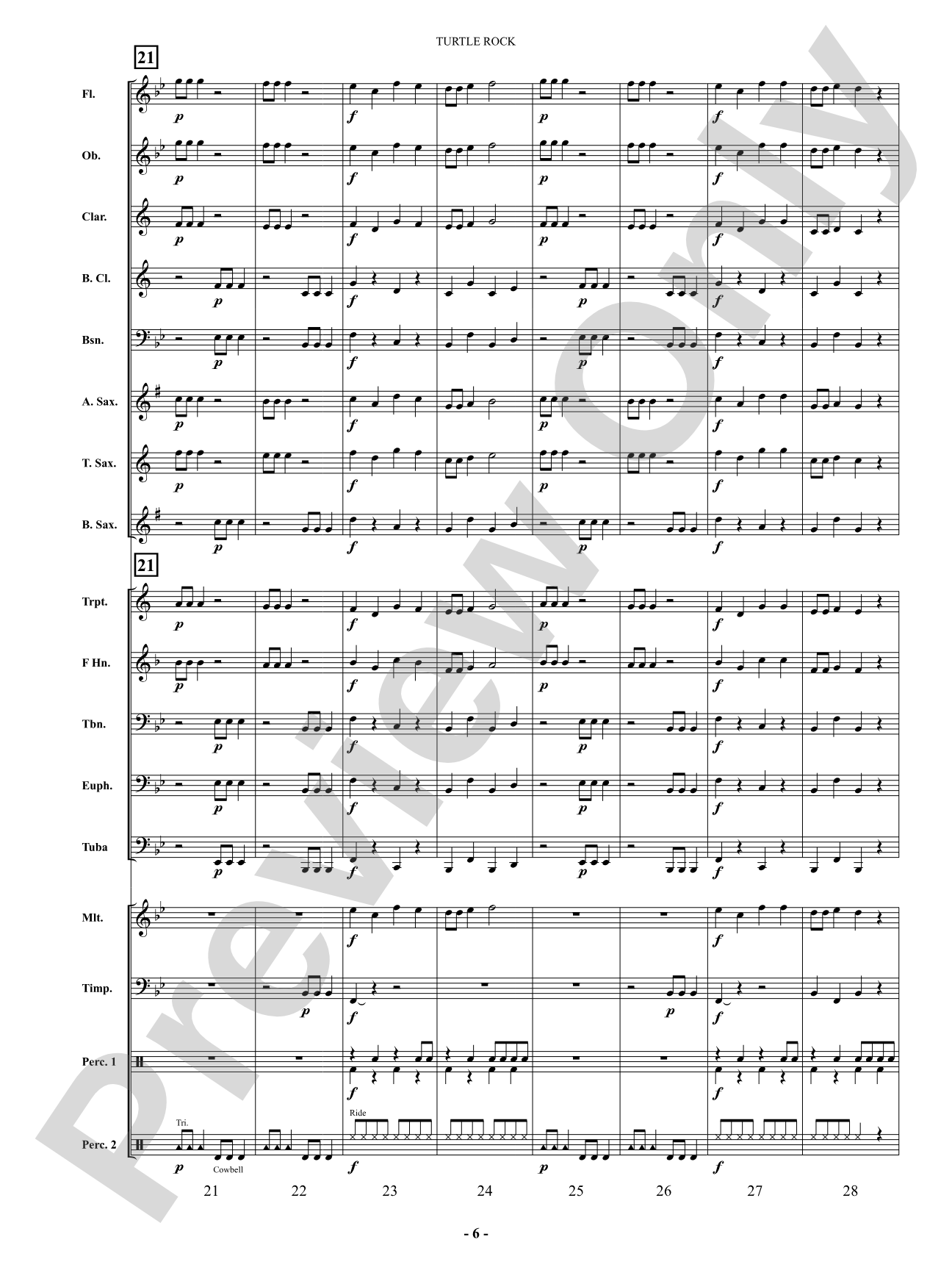 Turtle Rock: Concert Band Conductor Score & Parts