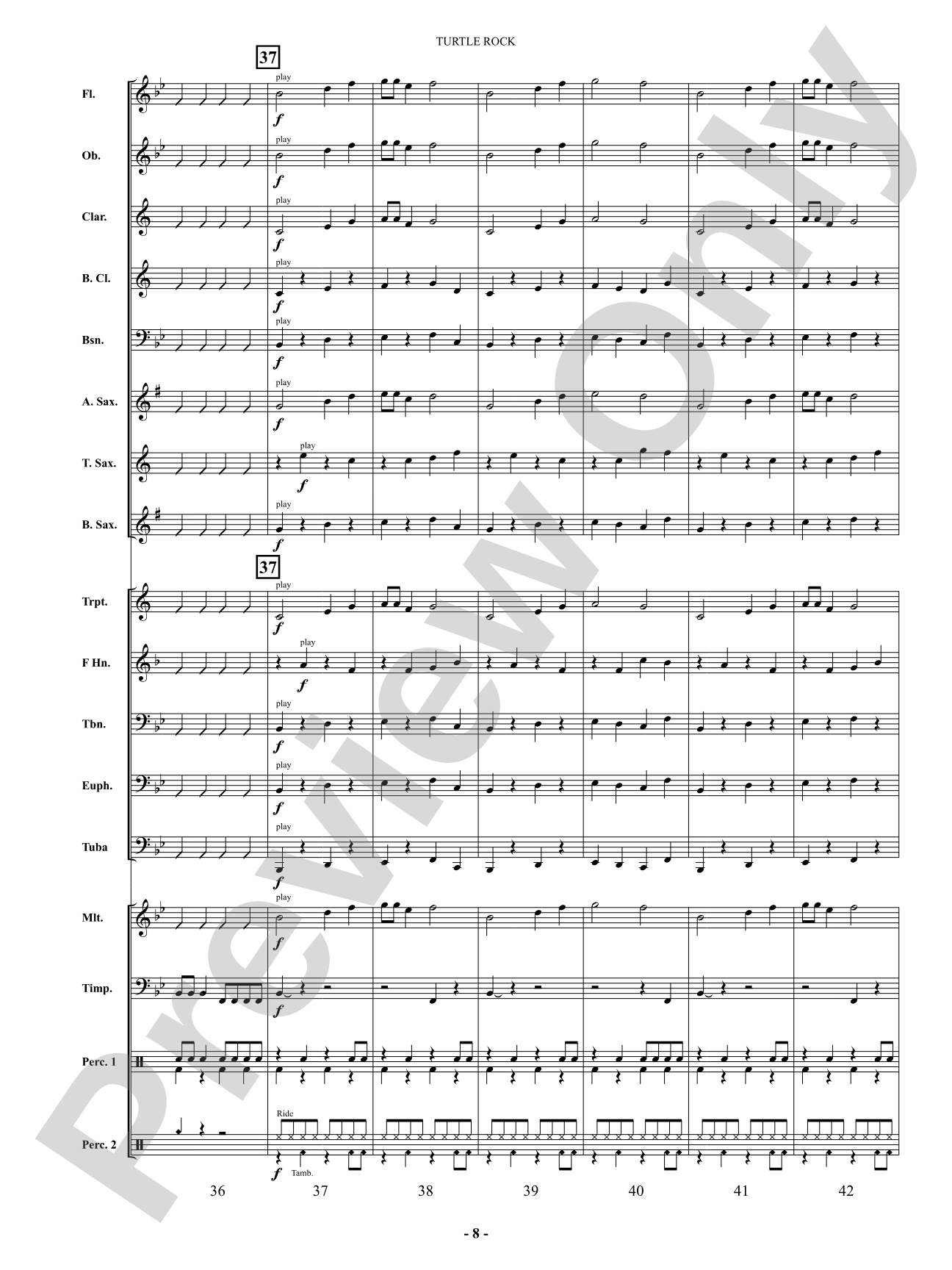 Turtle Rock: Concert Band Conductor Score & Parts
