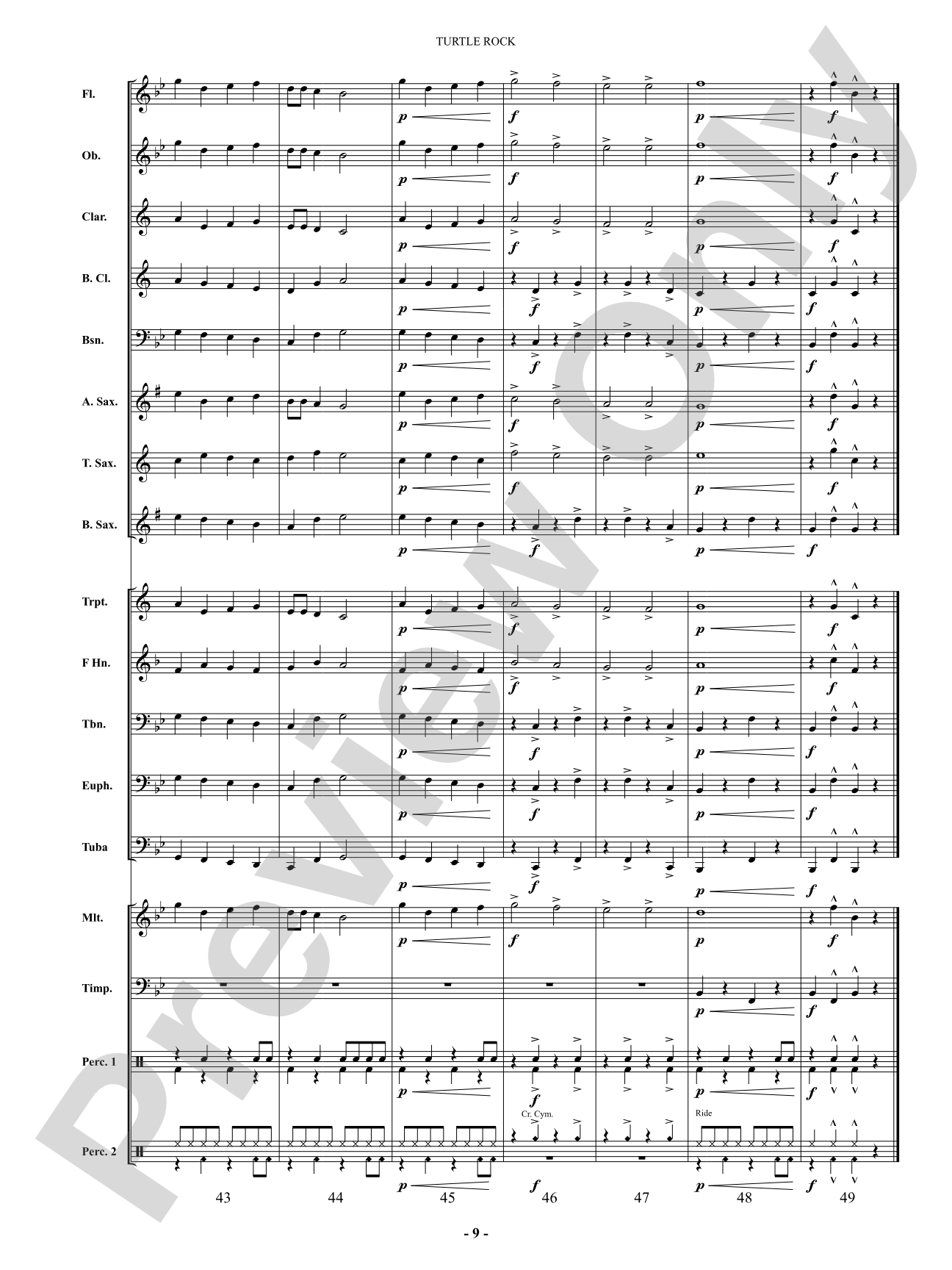 Turtle Rock: Concert Band Conductor Score & Parts