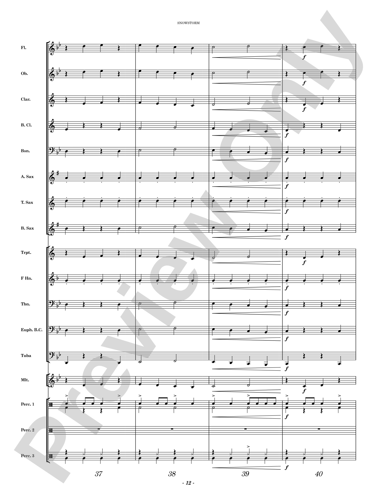 Snowstorm: Concert Band Conductor Score & Parts