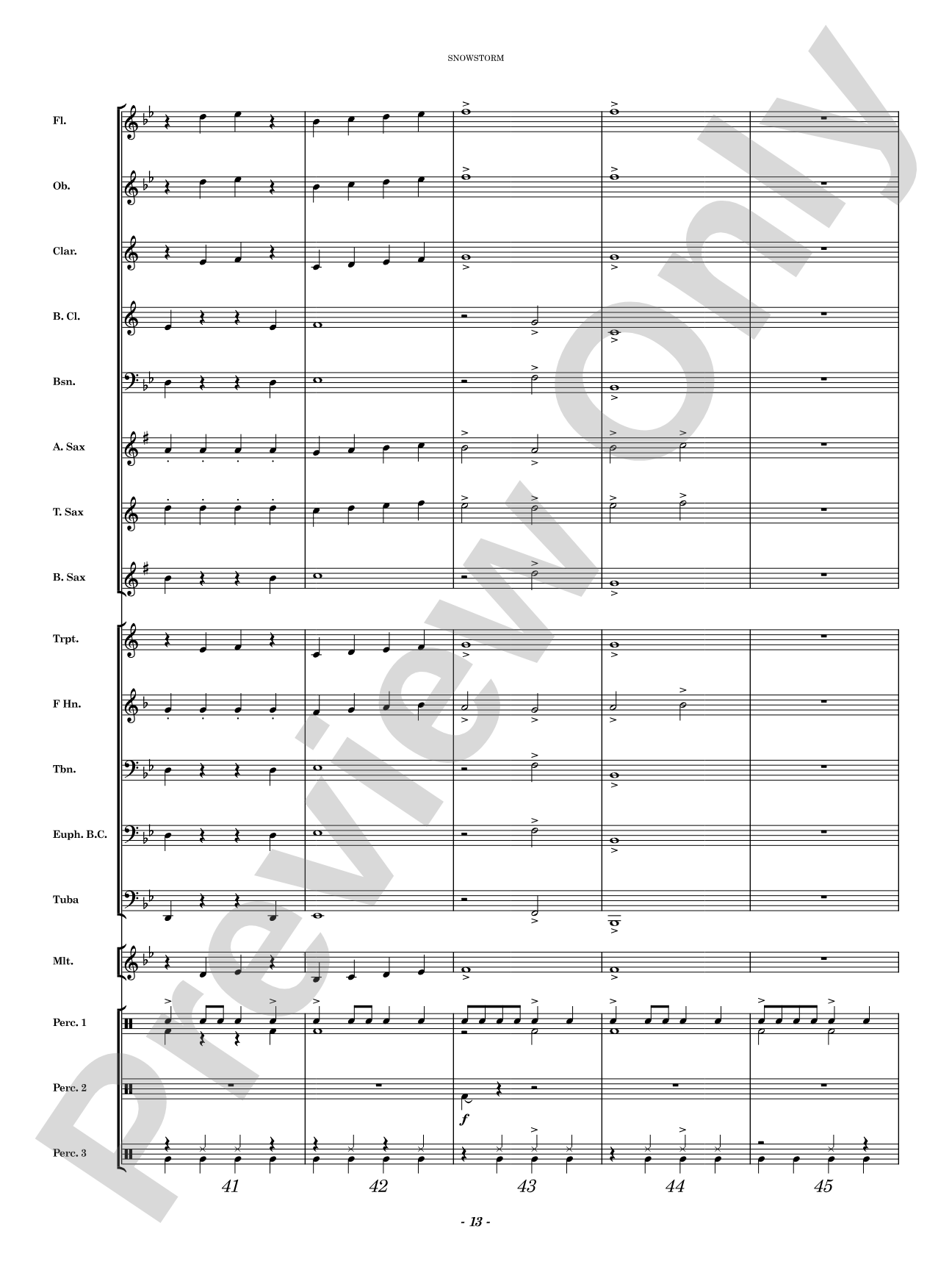Snowstorm: Concert Band Conductor Score & Parts