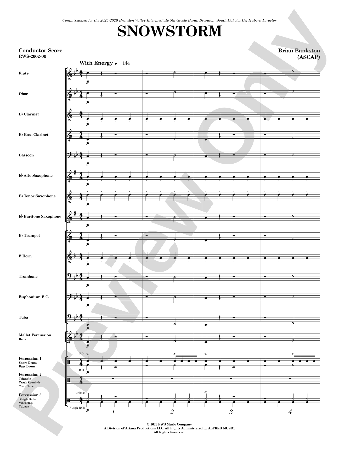 Snowstorm: Concert Band Conductor Score & Parts