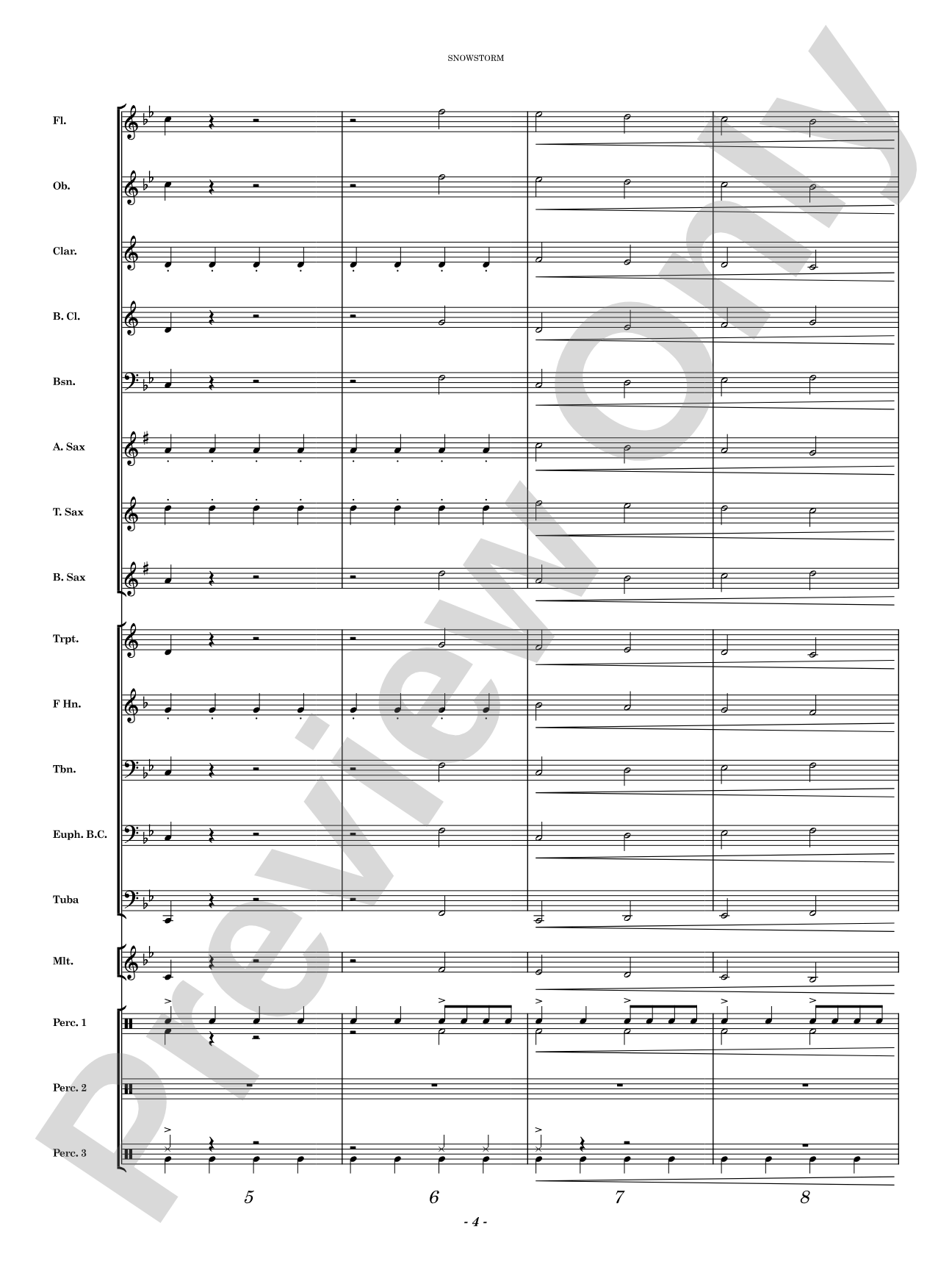 Snowstorm: Concert Band Conductor Score & Parts
