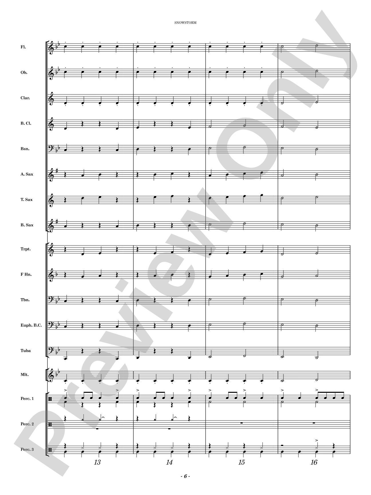 Snowstorm: Concert Band Conductor Score & Parts