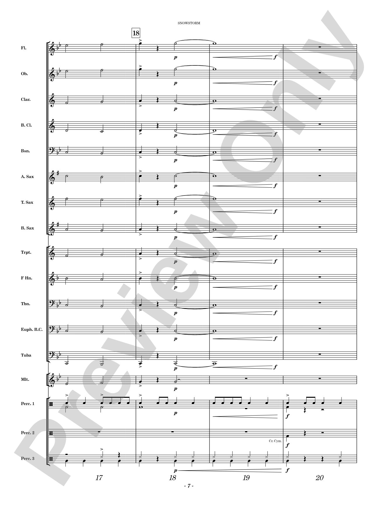 Snowstorm: Concert Band Conductor Score & Parts