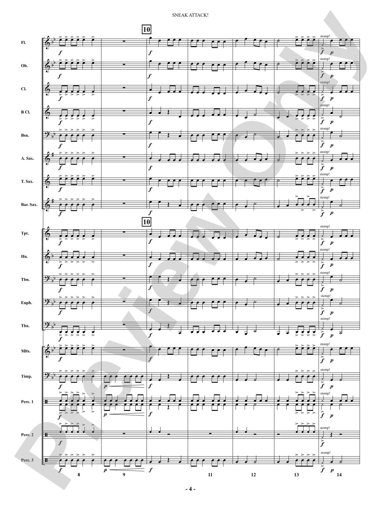 Sneak Attack: Concert Band Conductor Score & Parts