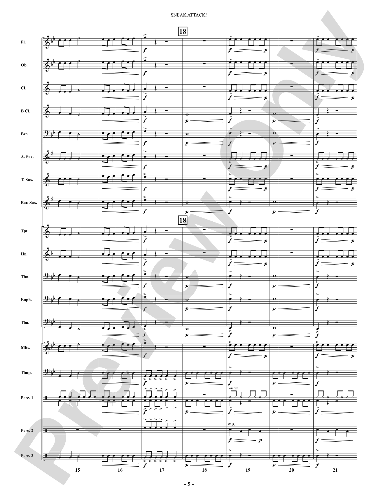 Sneak Attack: Concert Band Conductor Score & Parts