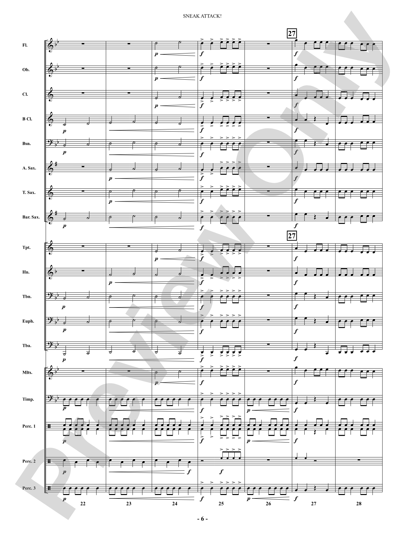 Sneak Attack: Concert Band Conductor Score & Parts