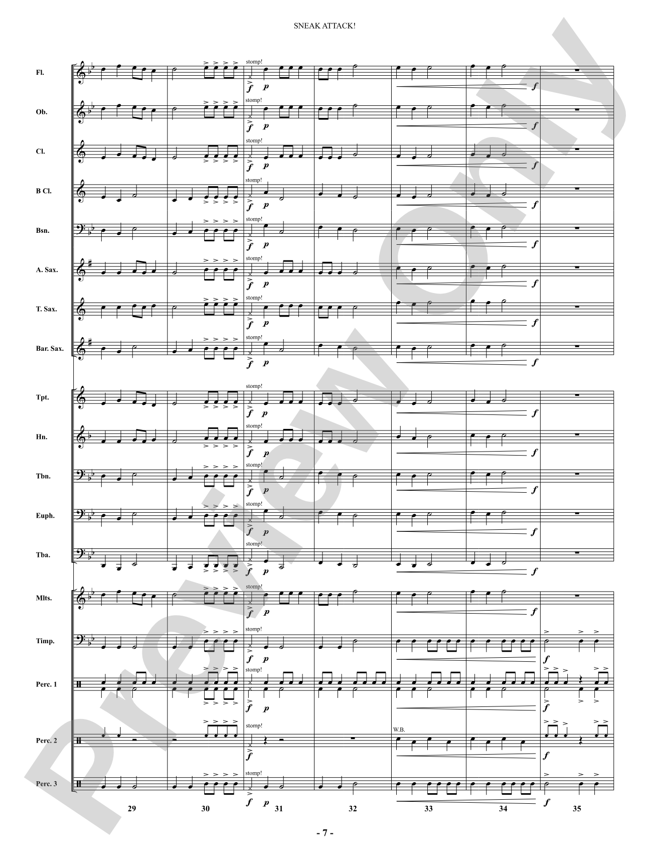 Sneak Attack: Concert Band Conductor Score & Parts