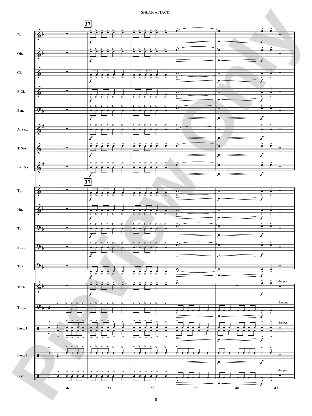 Sneak Attack: Concert Band Conductor Score & Parts