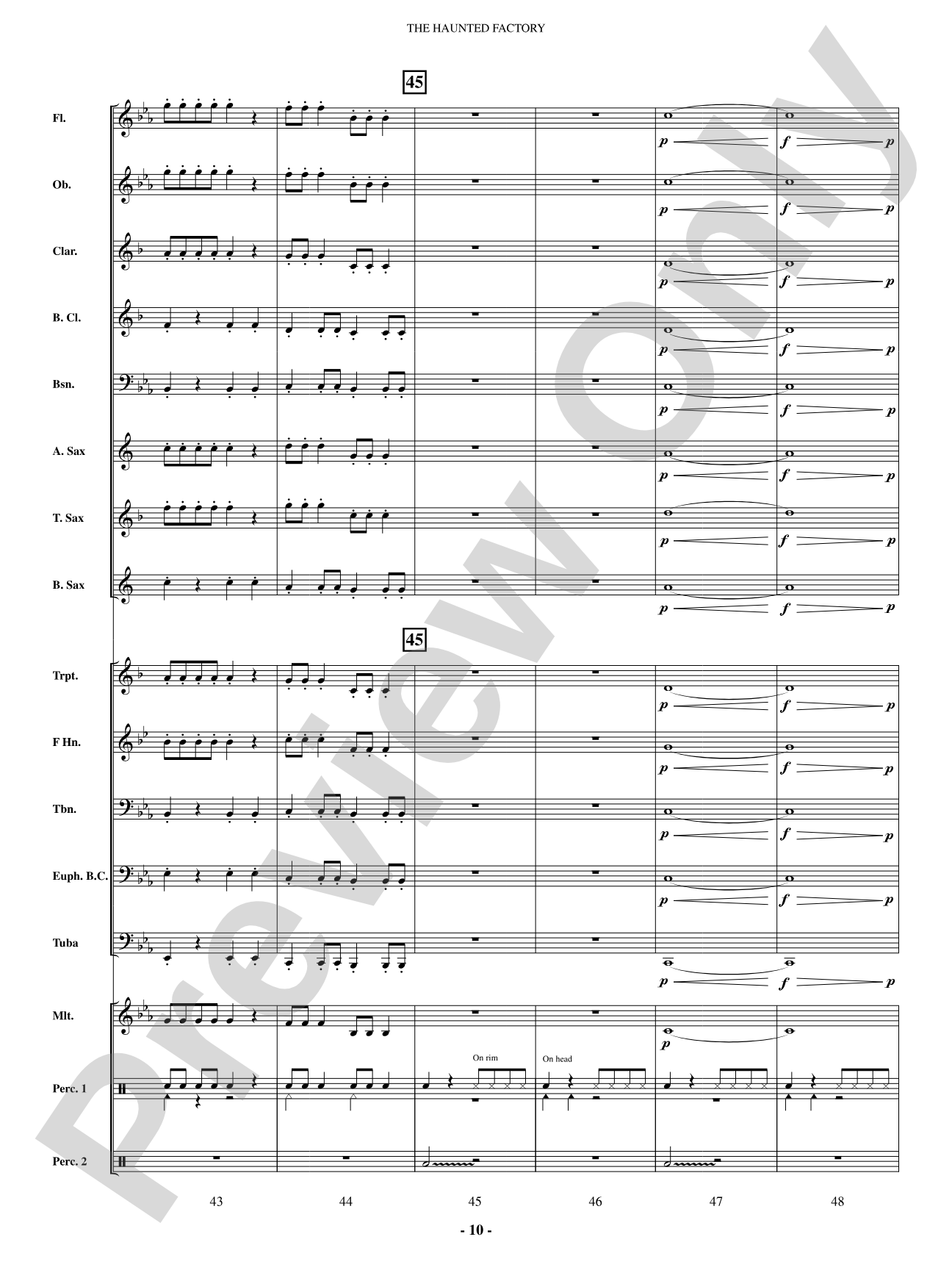 The Haunted Factory: Concert Band Conductor Score & Parts
