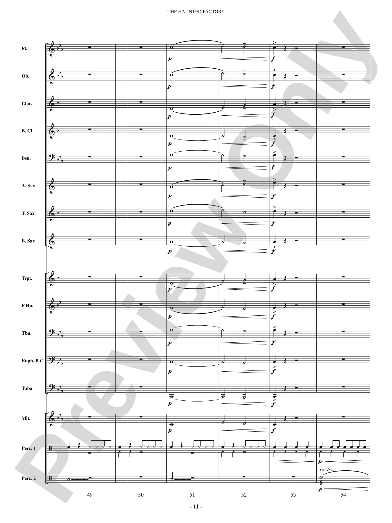 The Haunted Factory: Concert Band Conductor Score & Parts