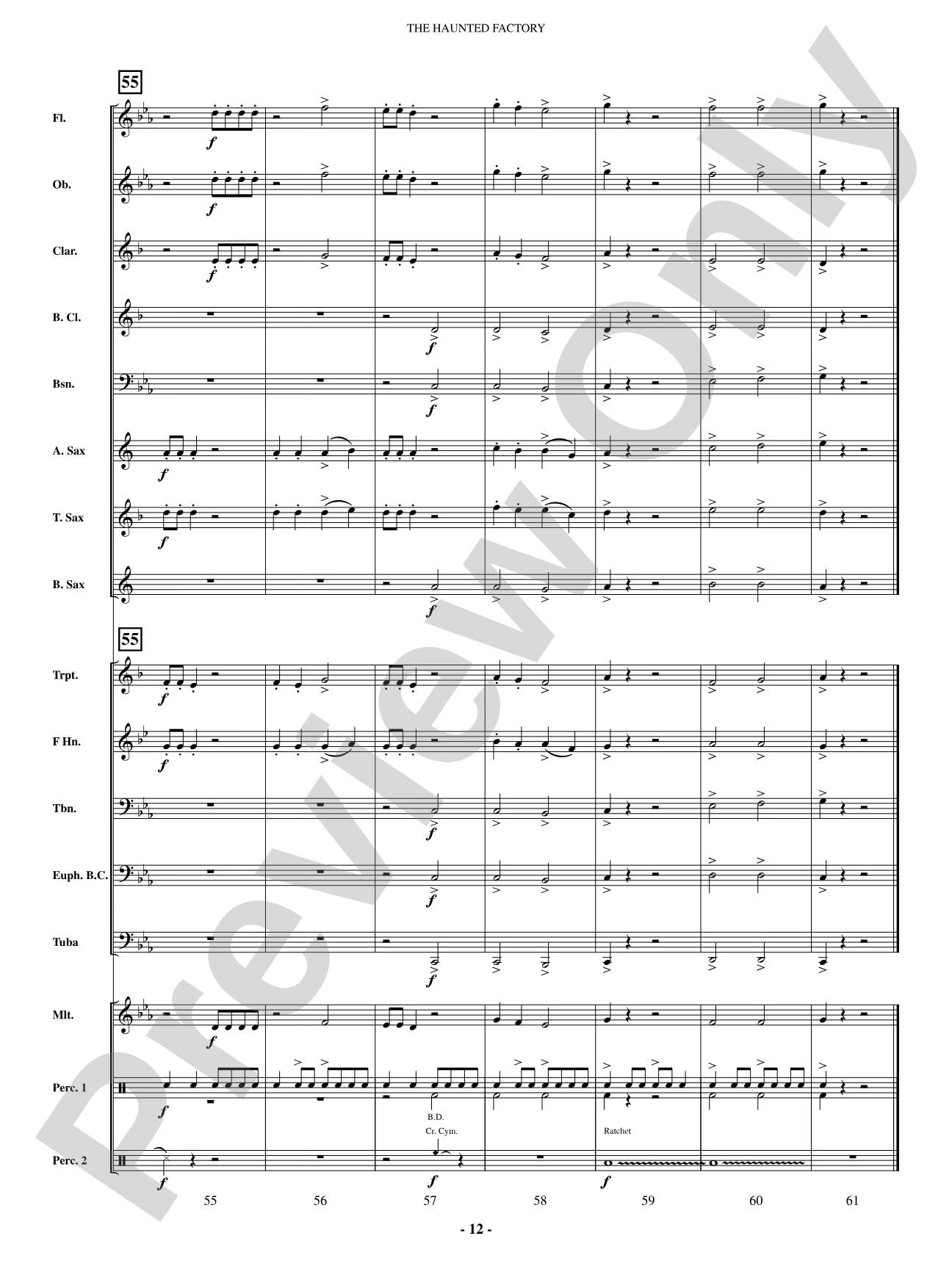 The Haunted Factory: Concert Band Conductor Score & Parts