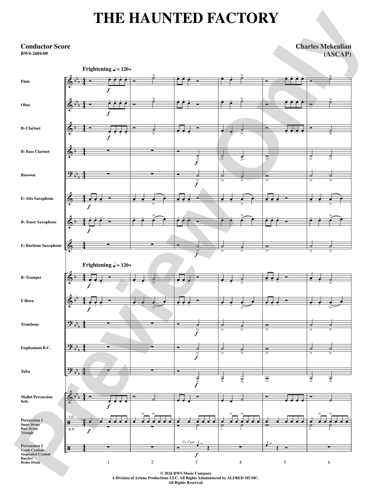 The Haunted Factory: Concert Band Conductor Score & Parts