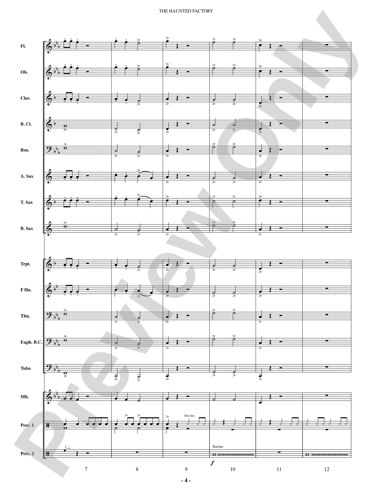 The Haunted Factory: Concert Band Conductor Score & Parts