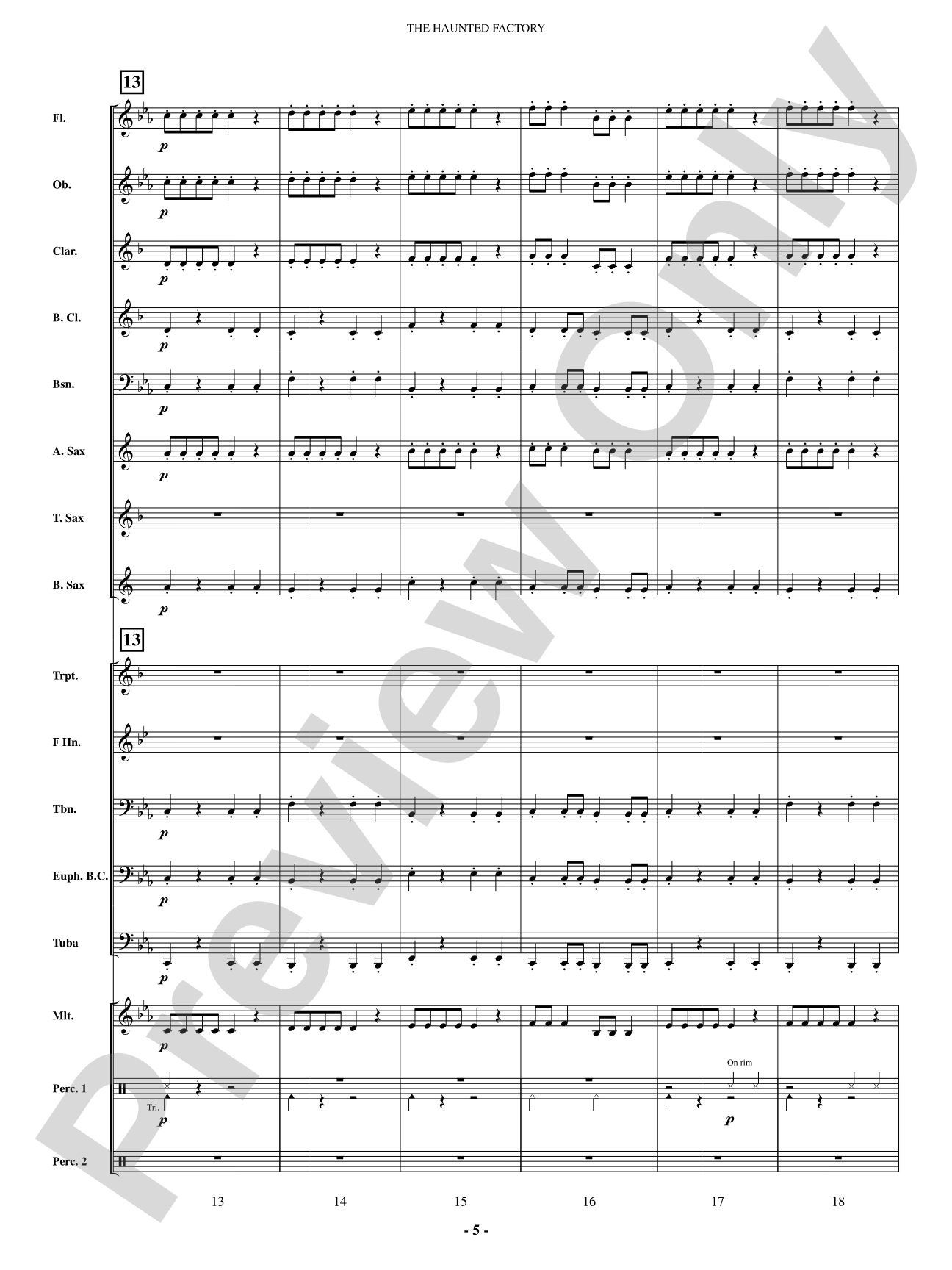 The Haunted Factory: Concert Band Conductor Score & Parts