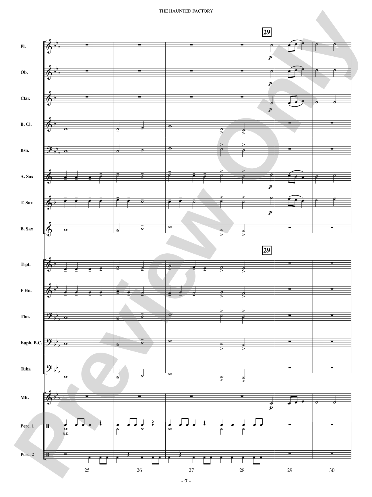 The Haunted Factory: Concert Band Conductor Score & Parts