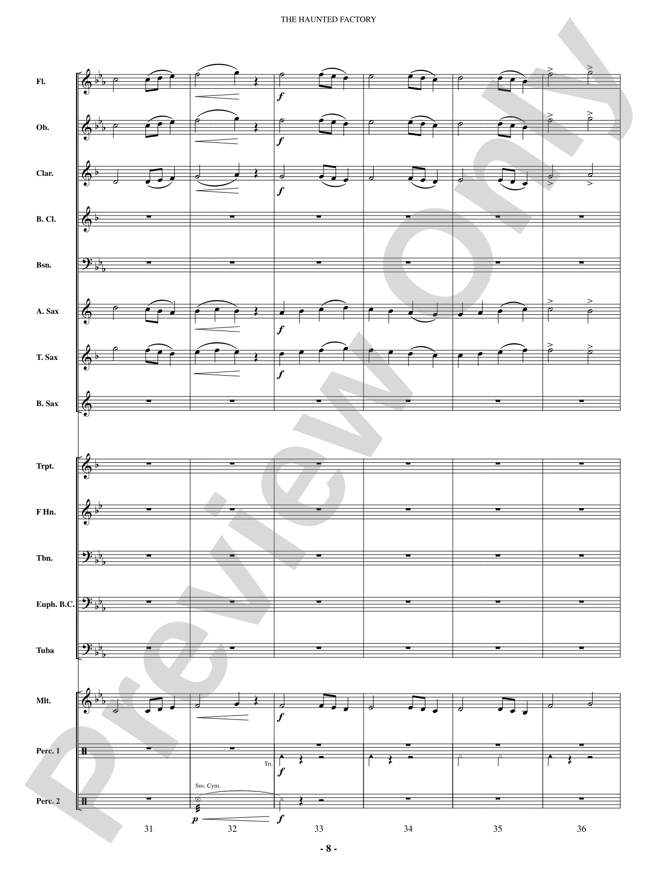 The Haunted Factory: Concert Band Conductor Score & Parts