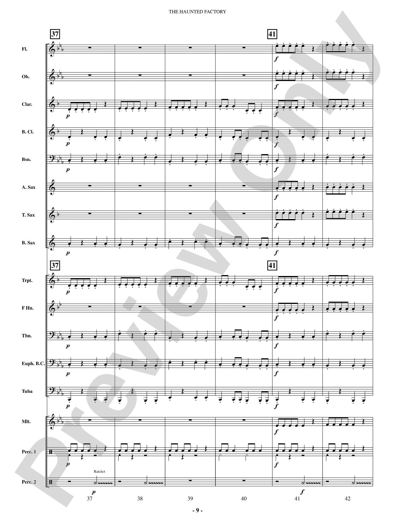 The Haunted Factory: Concert Band Conductor Score & Parts