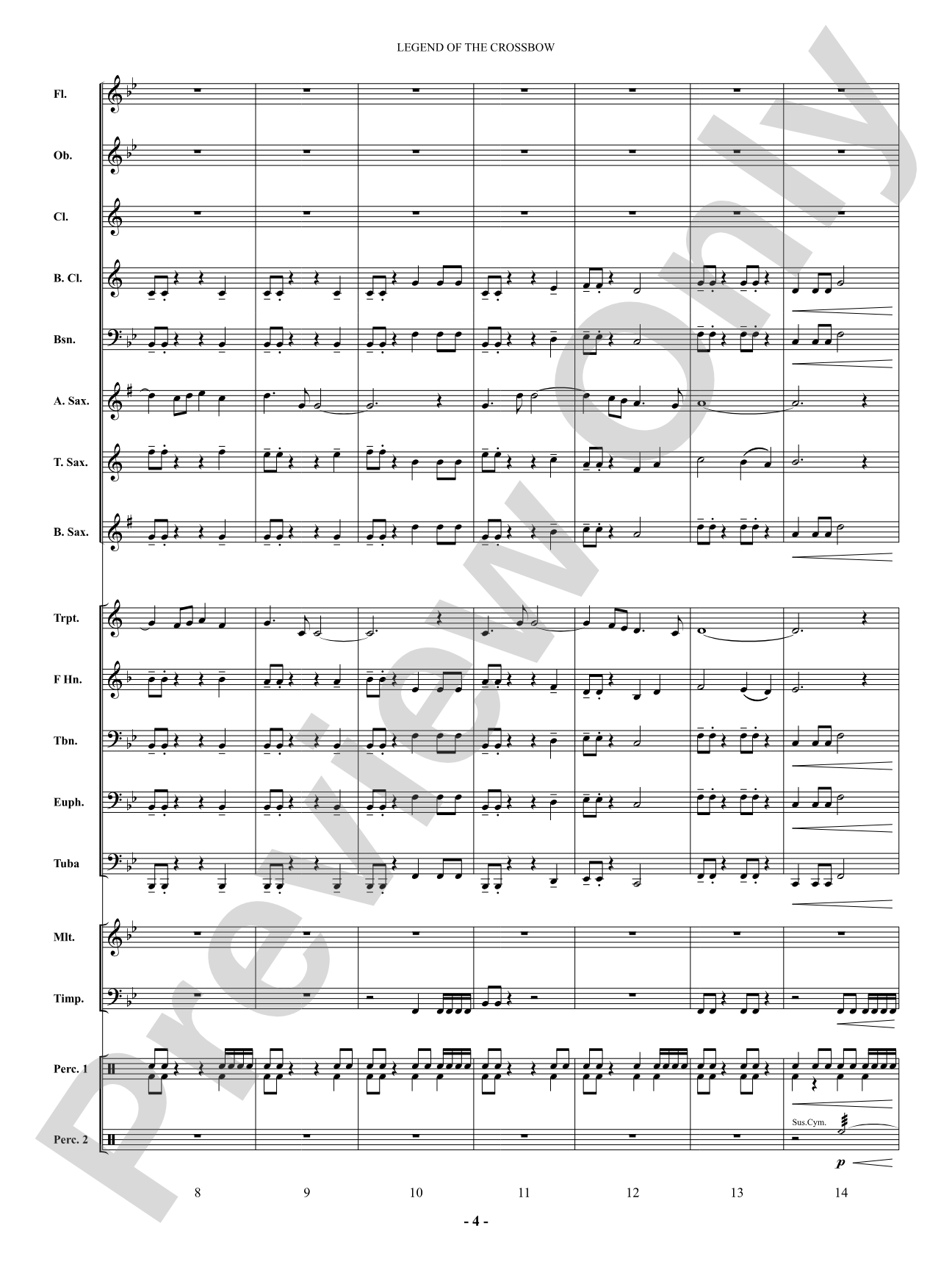 Legend of the Crossbow: Concert Band Conductor Score & Parts