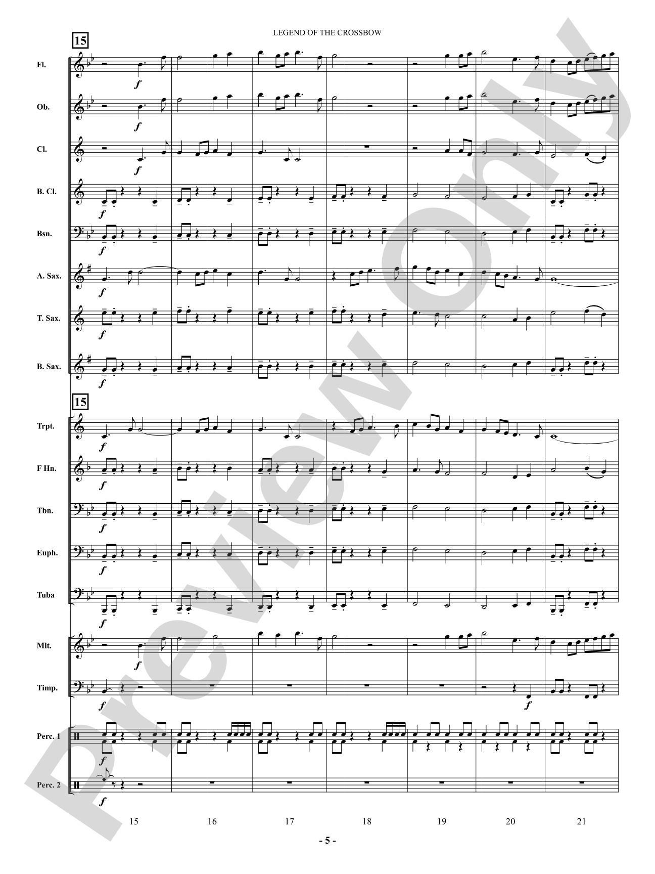Legend of the Crossbow: Concert Band Conductor Score & Parts