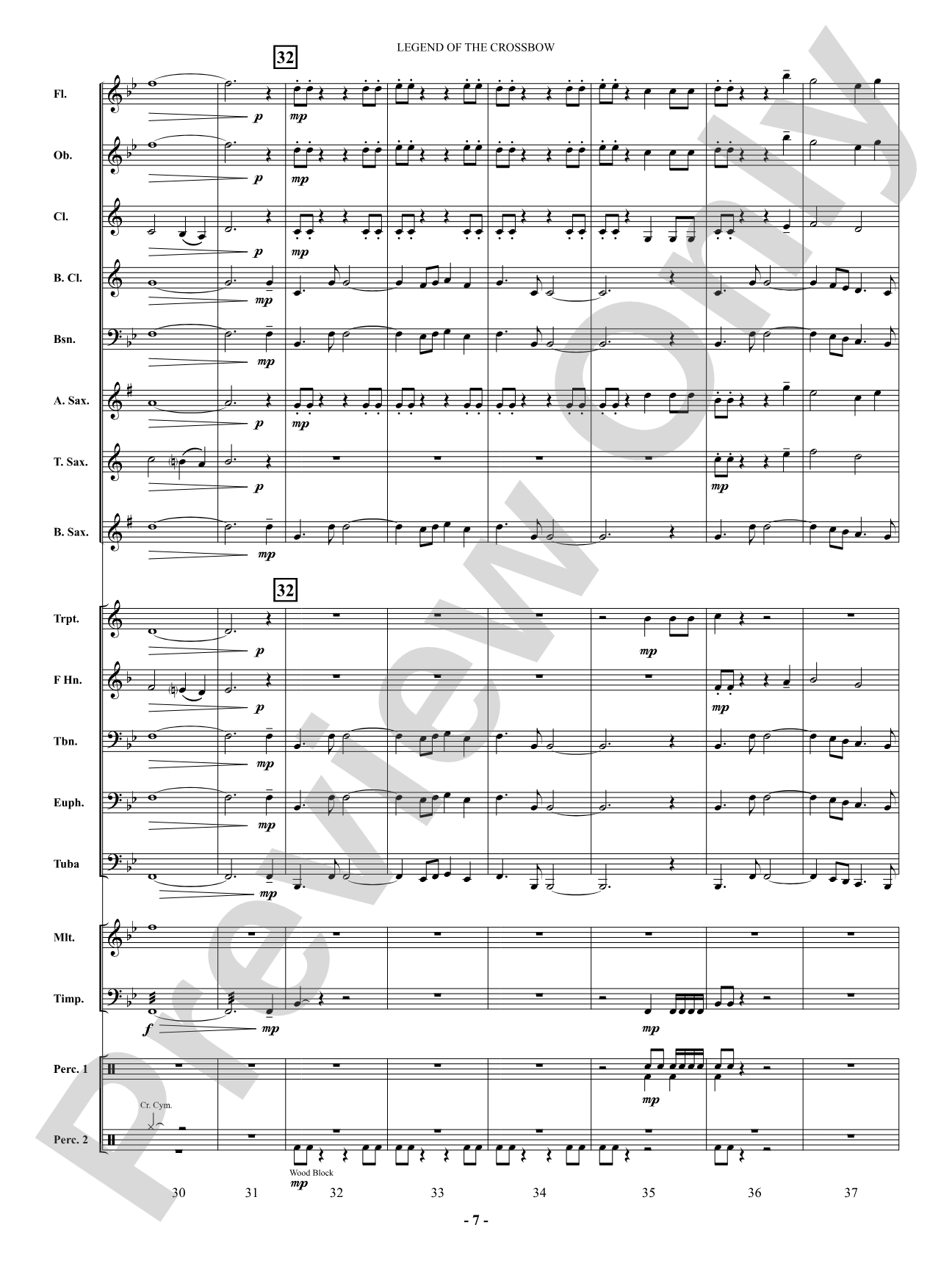 Legend of the Crossbow: Concert Band Conductor Score & Parts
