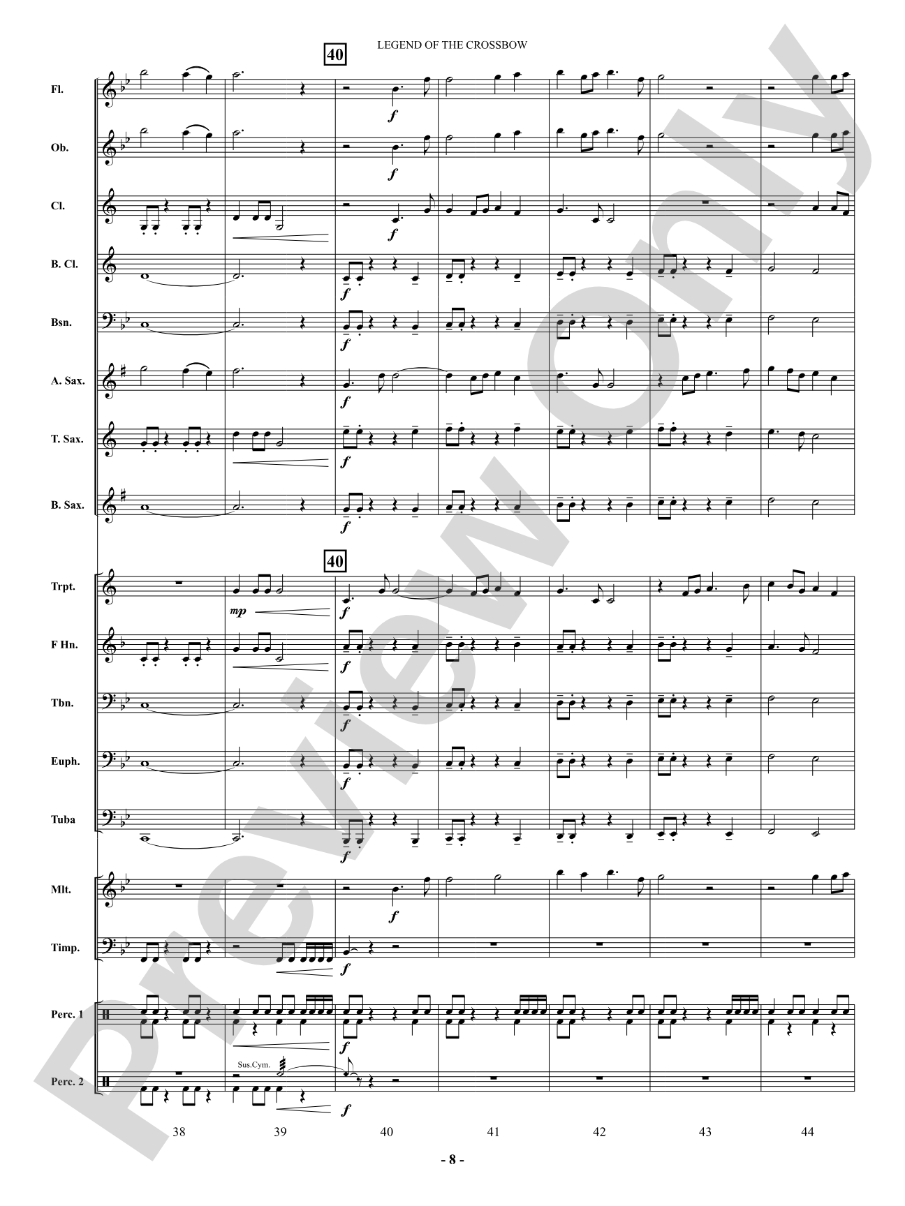 Legend of the Crossbow: Concert Band Conductor Score & Parts