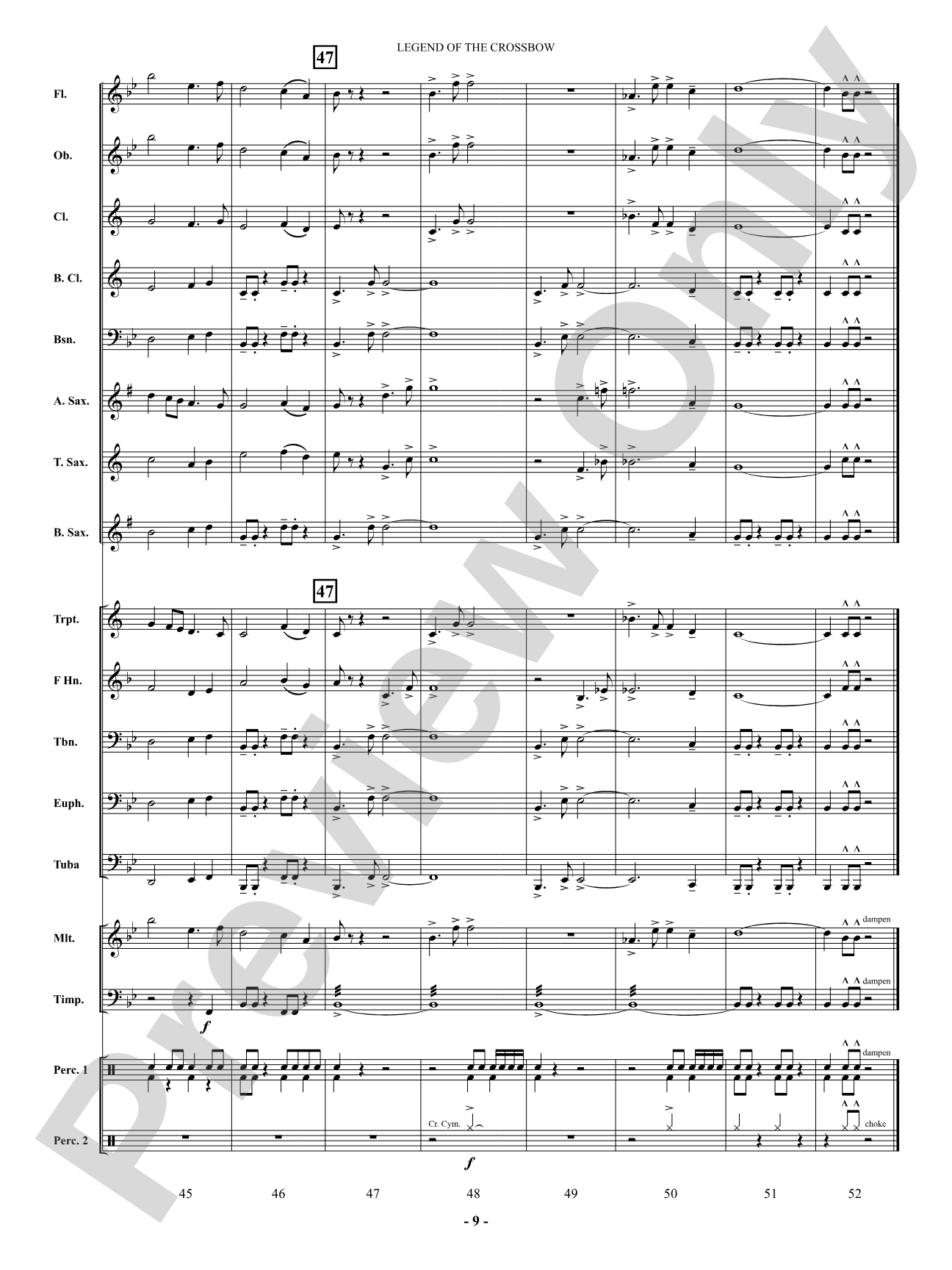 Legend of the Crossbow: Concert Band Conductor Score & Parts