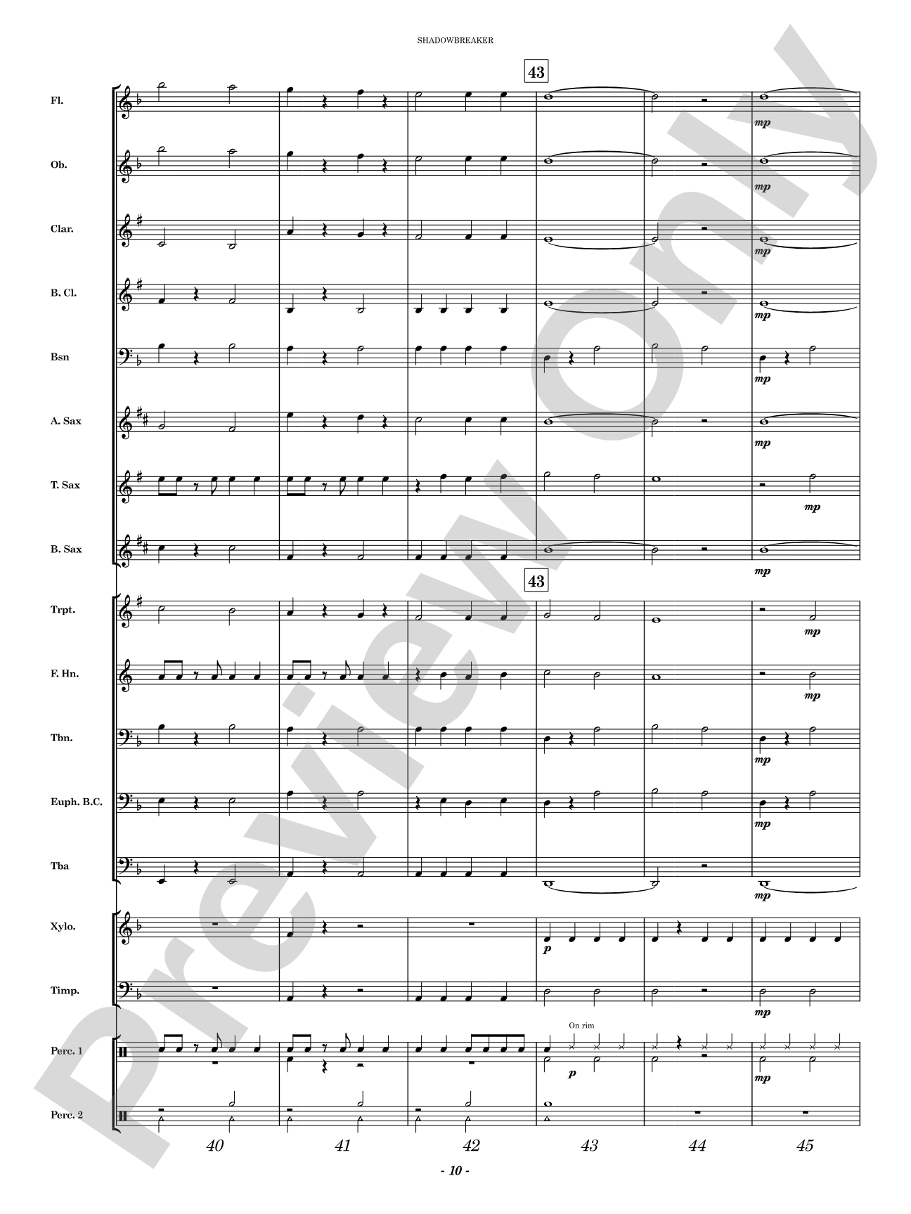 Shadowbreaker: Concert Band Conductor Score & Parts